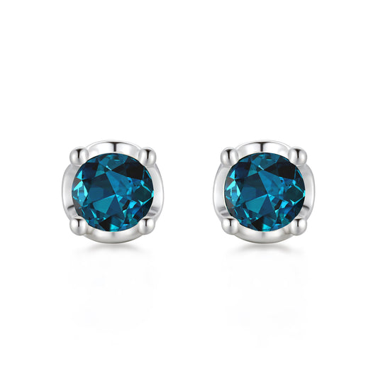 London Topaz Stud Earring- Silver