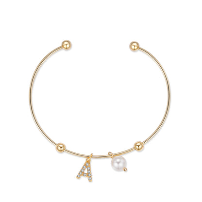 14kgf Initial Letter Bangle - Wishe19