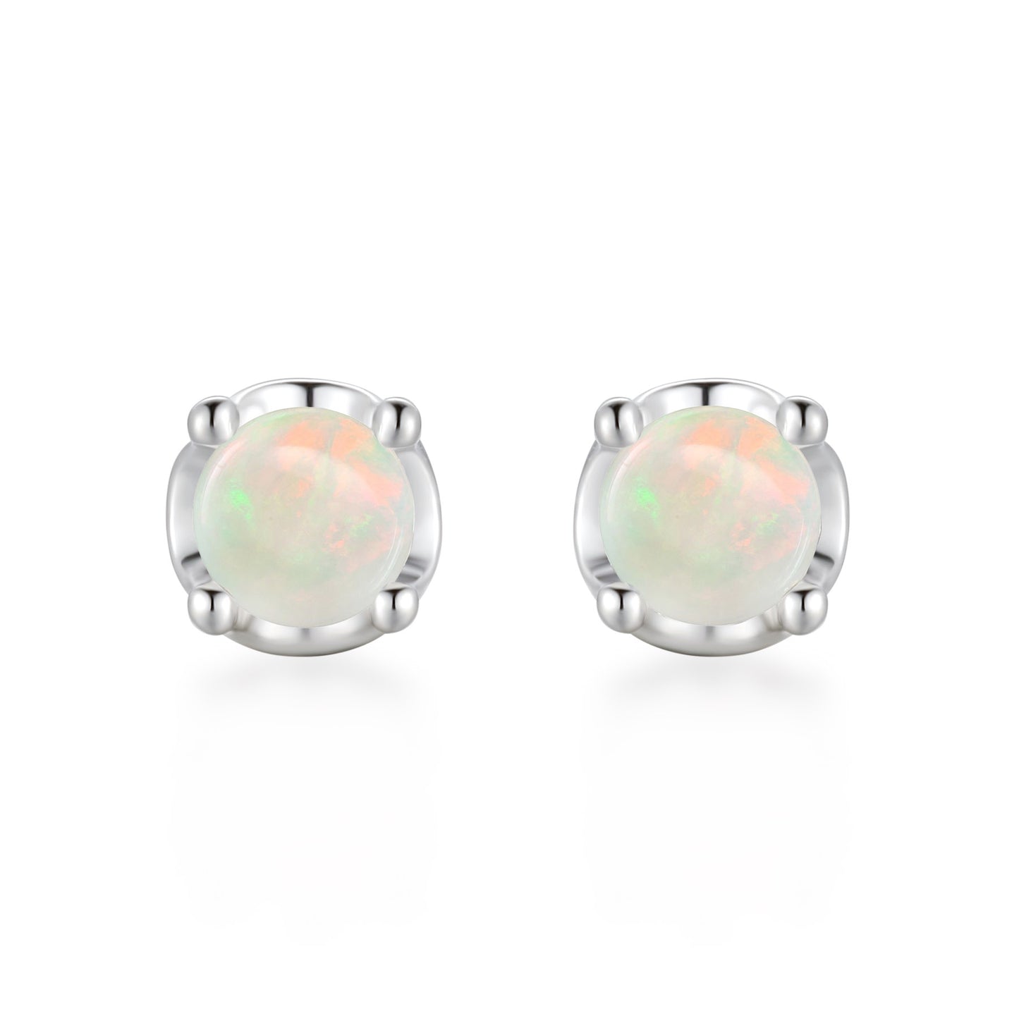Opal Stud Earring- Silver