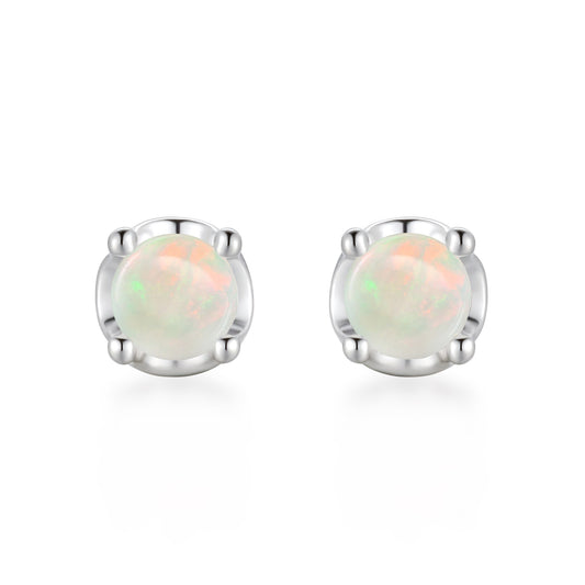 Opal Stud Earring- Silver