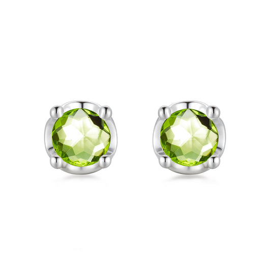 Peridot Stud Earring- Silver