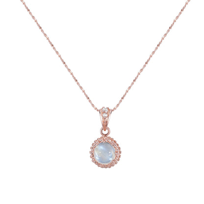 Shine On Moonstone Necklace- Rose Gold