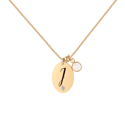 14KGF Initial Necklace- Letter J