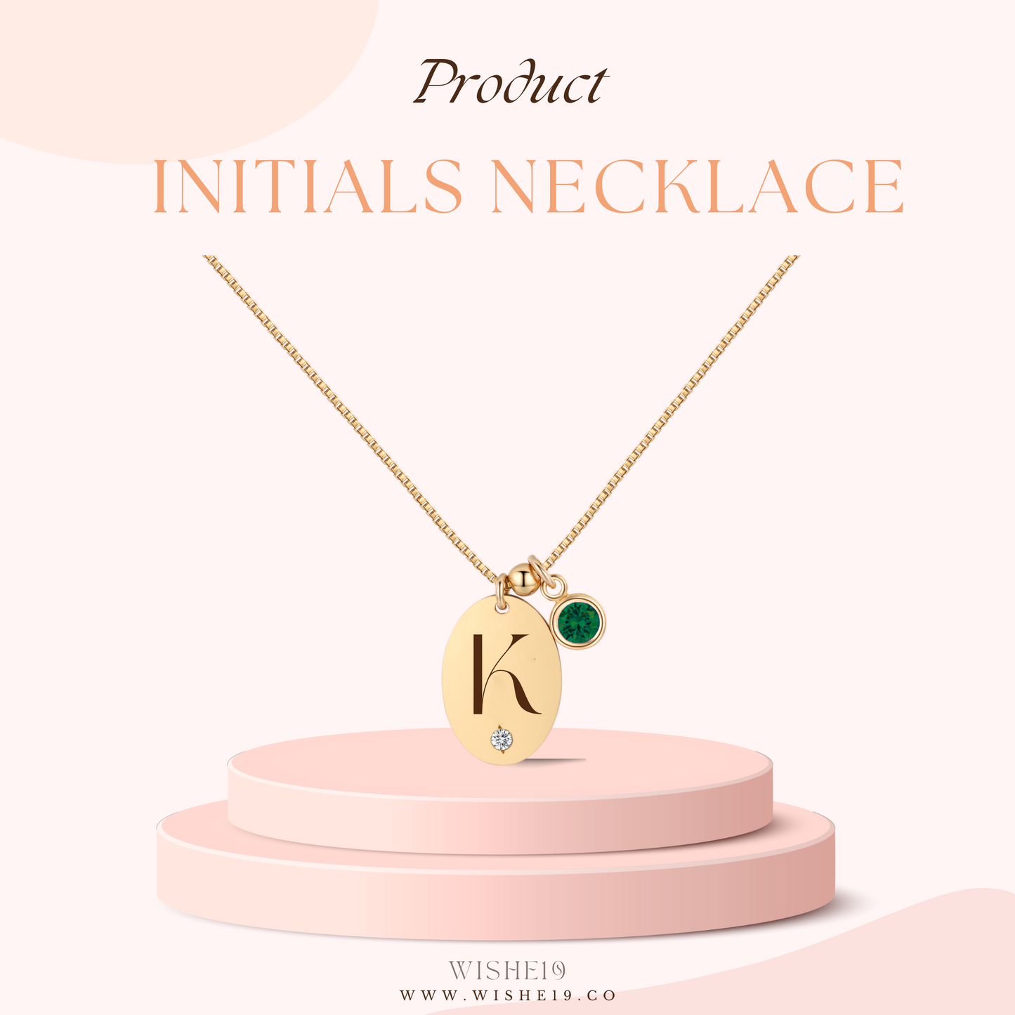 14KGF Initial Necklace- Letter K