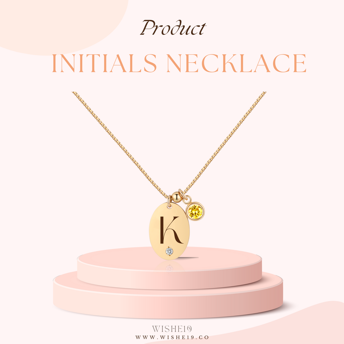 14KGF Initial Necklace- Letter K