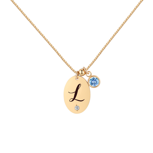 14KGF Initial Necklace- Letter L