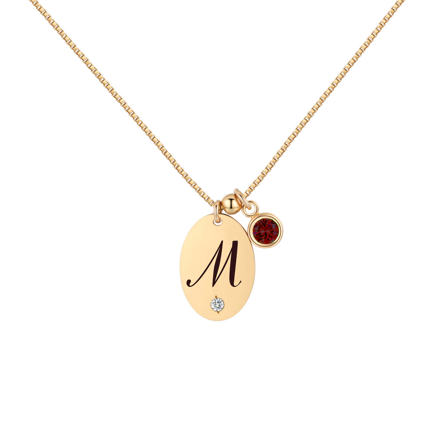 14KGF Initial Necklace- Letter M