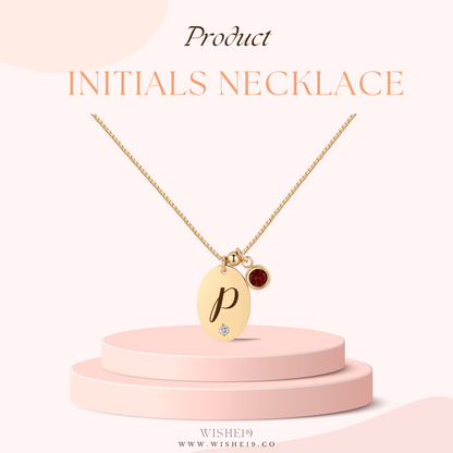 14KGF Initial Necklace- Letter P