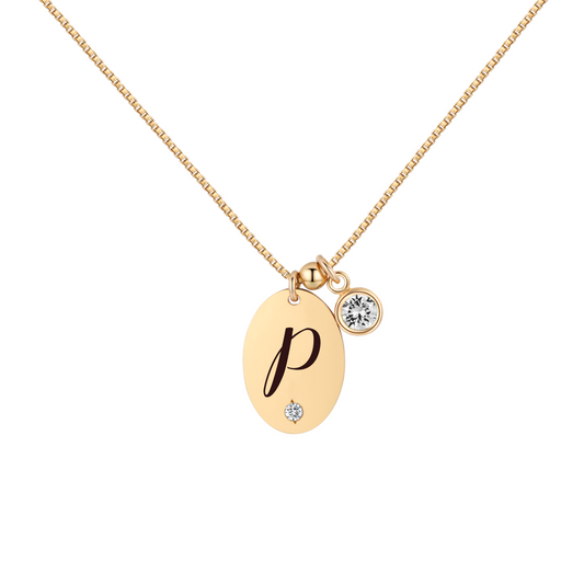 14KGF Initial Necklace- Letter P