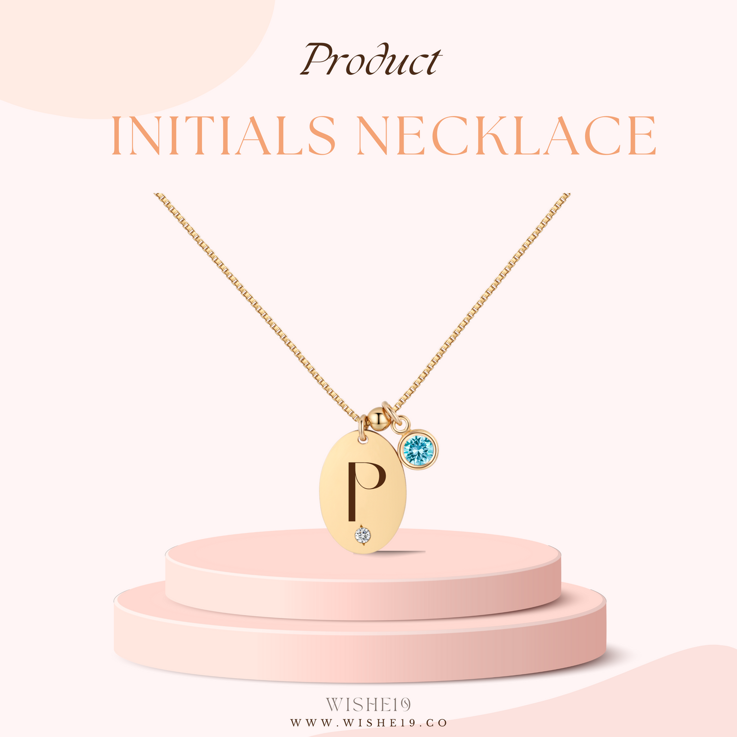 14KGF Initial Necklace- Letter P