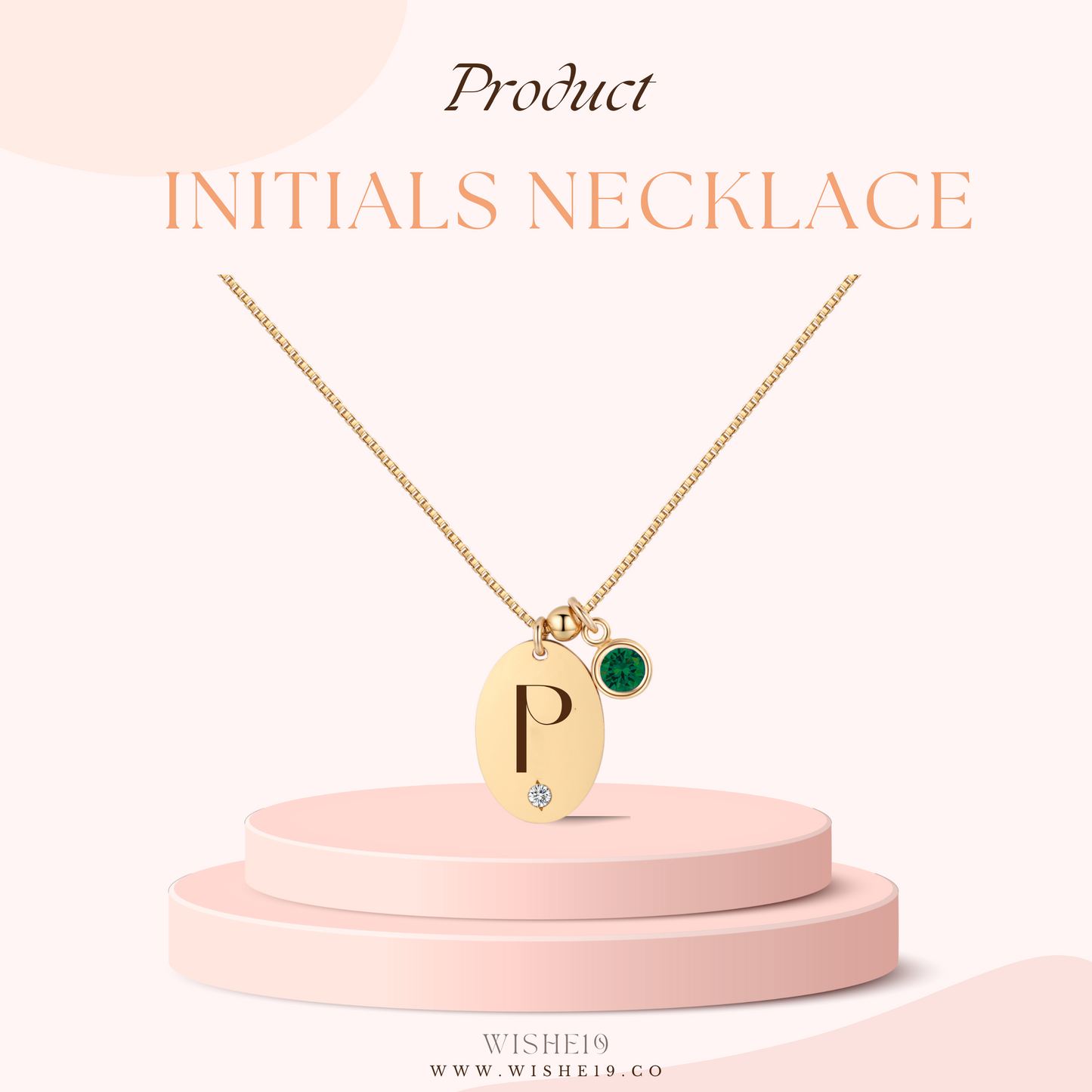 14KGF Initial Necklace- Letter P