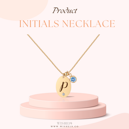 14KGF Initial Necklace- Letter P