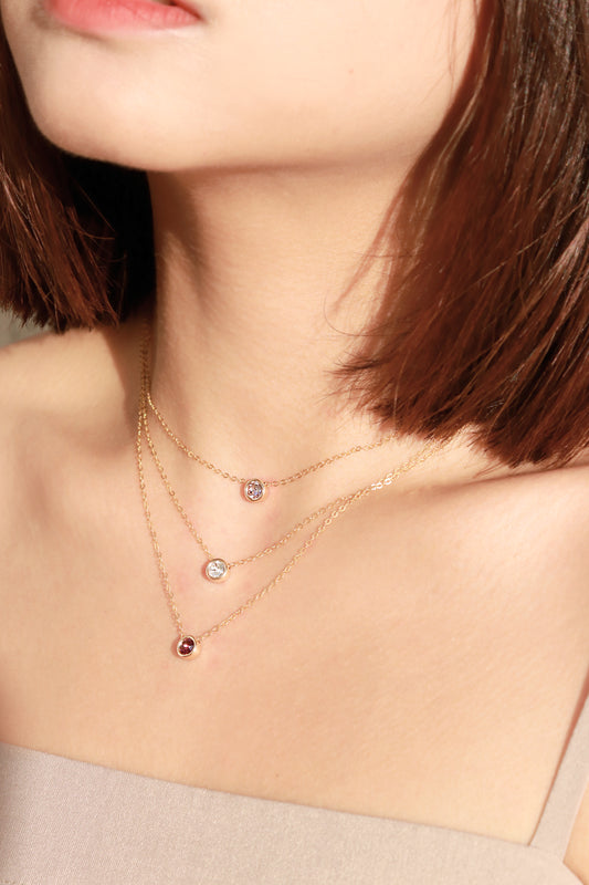 14KGF Birthstone Necklace - Wishe19