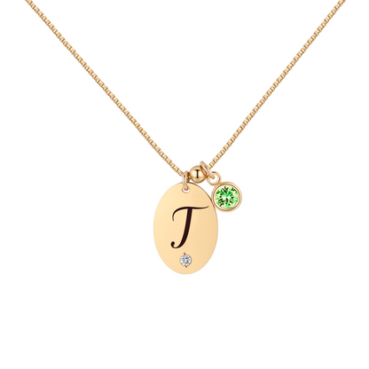 14KGF Initial Necklace- Letter T