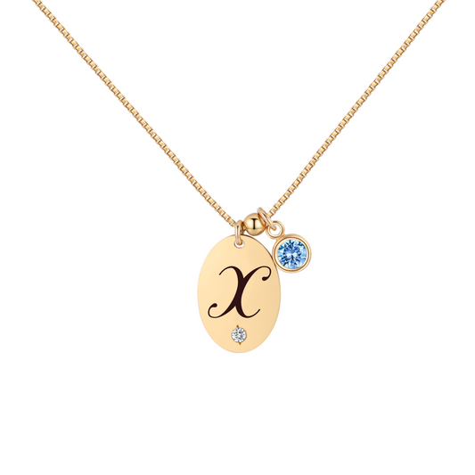 14KGF Initial Necklace- Letter X