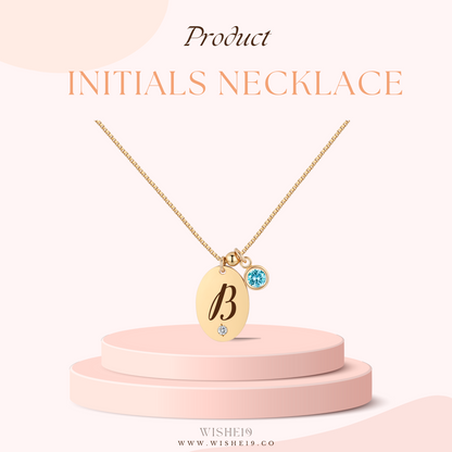14KGF Initial Necklace- Letter B