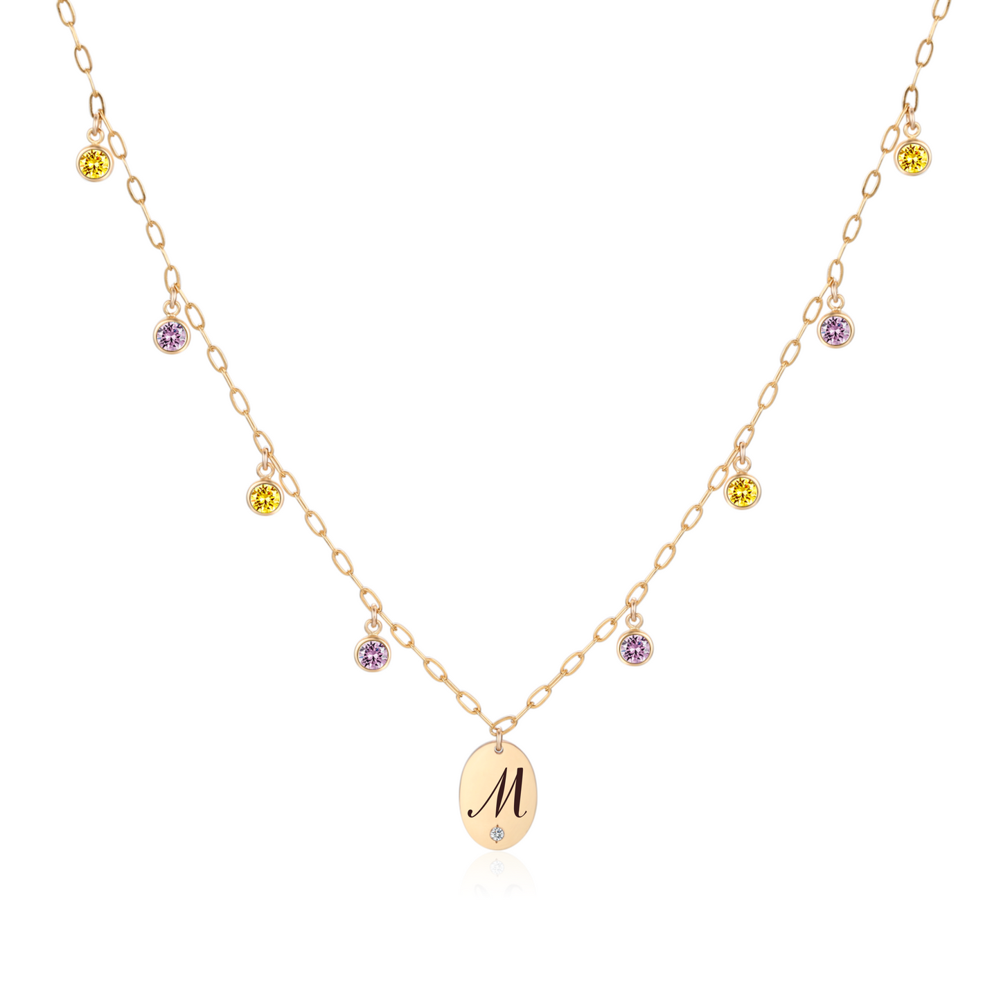 14KGF Two-Tone Initial Necklace