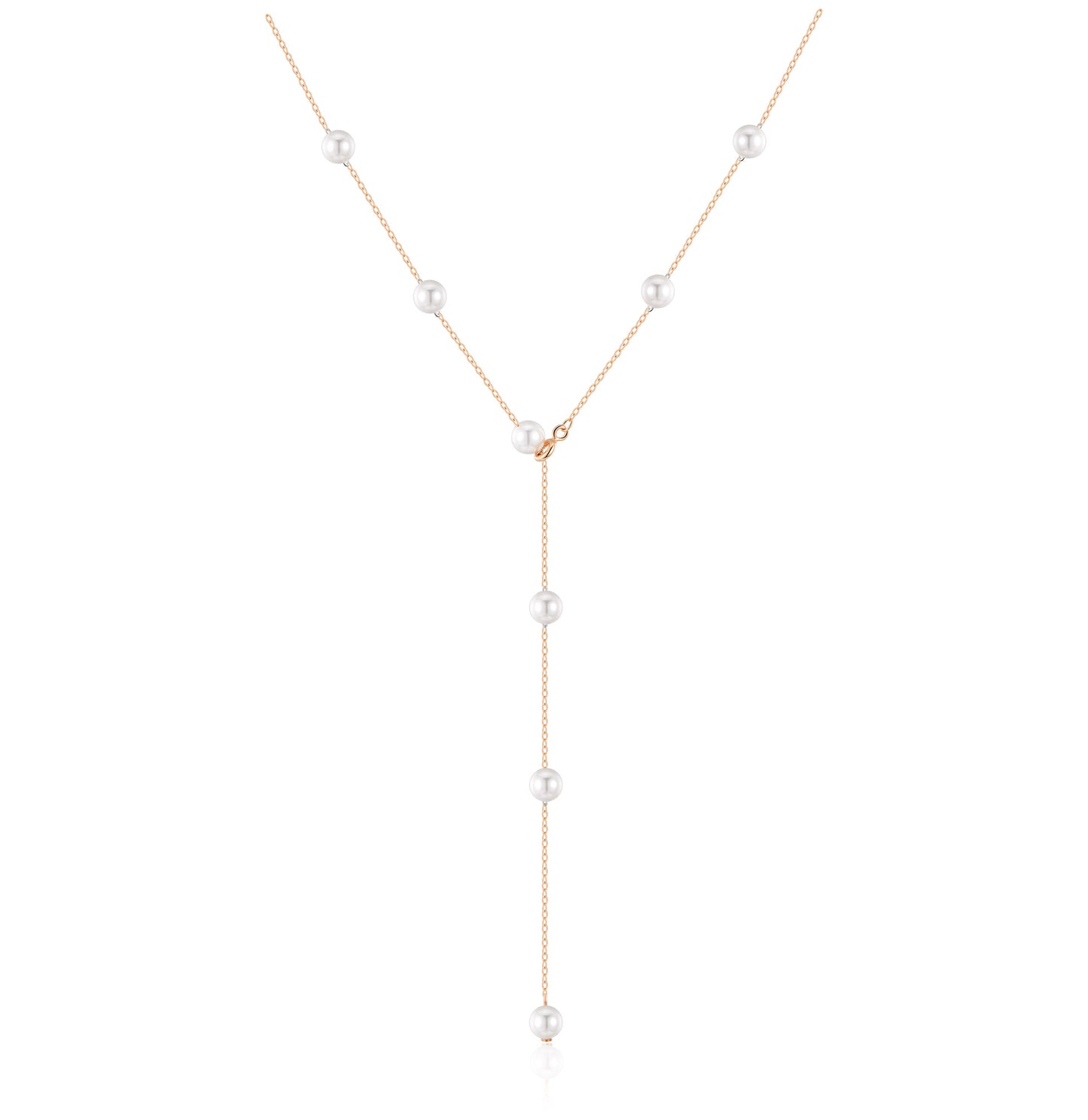 3-Ways Lariat Necklace- Rose gold