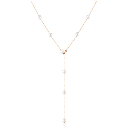 3-Ways Lariat Necklace- Rose gold