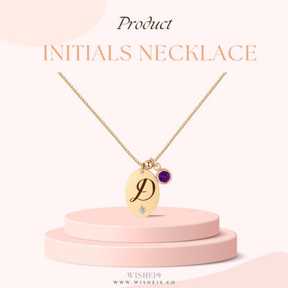 14KGF Initial Necklace- Letter D