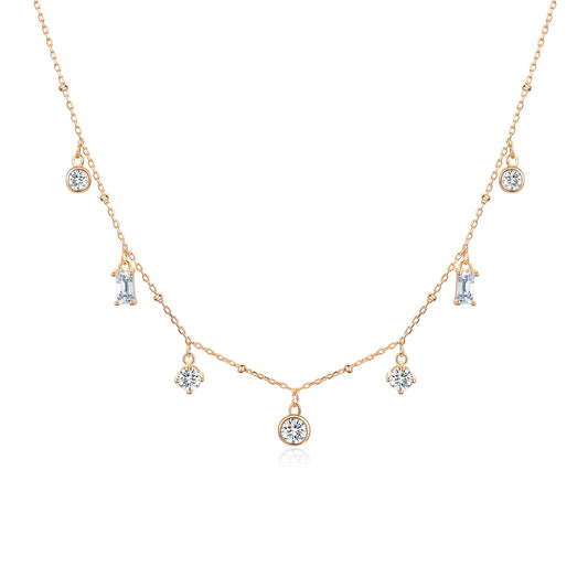 Gem Drop Necklace-Rose Gold