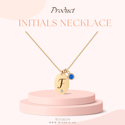 14KGF Initial Necklace- Letter F