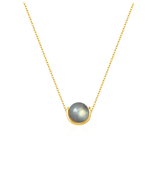 Naturalstone Labradorite Necklace- Gold